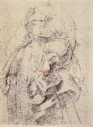 Peter Paul Rubens Girl sketch oil